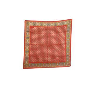 Paoli Vintage Women's Square Scarf Red Geometric Paisley Print 24x24 Japan